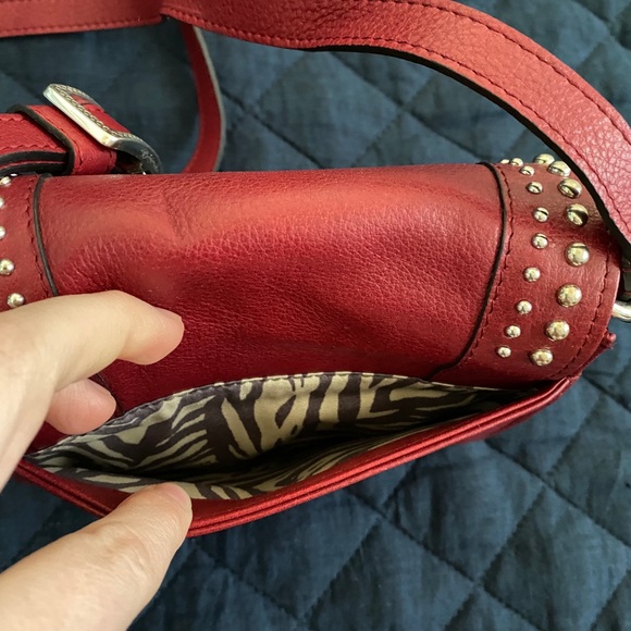 Brighton Red Crossbody Bag with Silver Accents - Picture 9 of 11